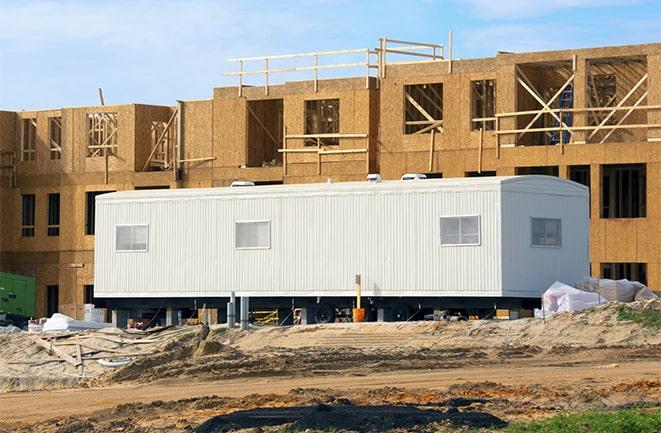 construction site with temporary office rentals in Baldwin Park CA